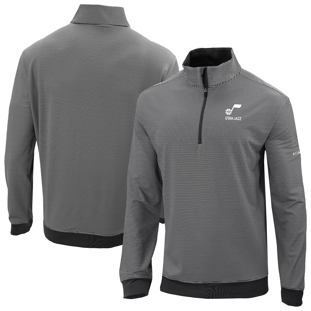 Men's Columbia Black Utah Jazz Omni-Wick Even Lie Quarter-Zip Top