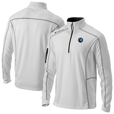 Men's Columbia White Minnesota Timberwolves Omni-Wick Shotgun Quarter-Zip Jacket