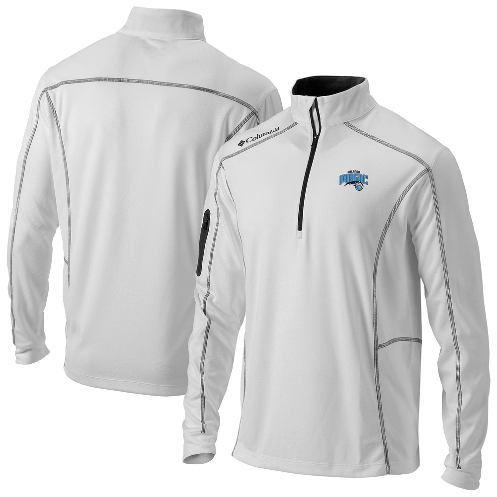 Men's Columbia White Orlando Magic Omni-Wick Shotgun Quarter-Zip Jacket