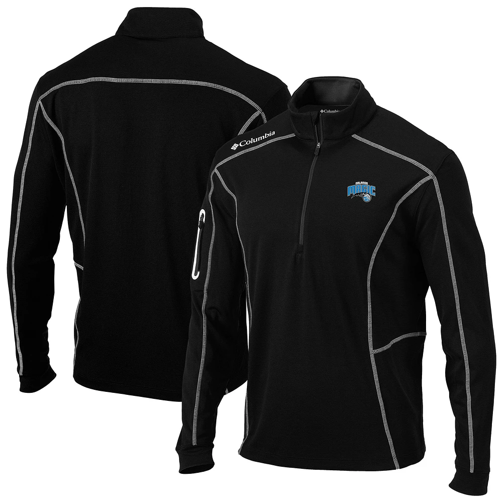Men's Columbia Black Orlando Magic Omni-Wick Shotgun Quarter-Zip Jacket
