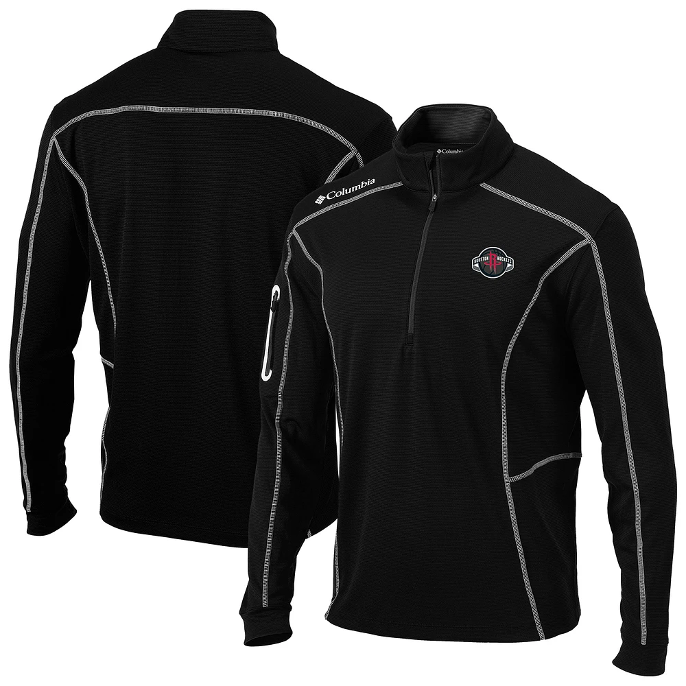 Men's Columbia Black Houston Rockets Omni-Wick Shotgun Quarter-Zip Jacket