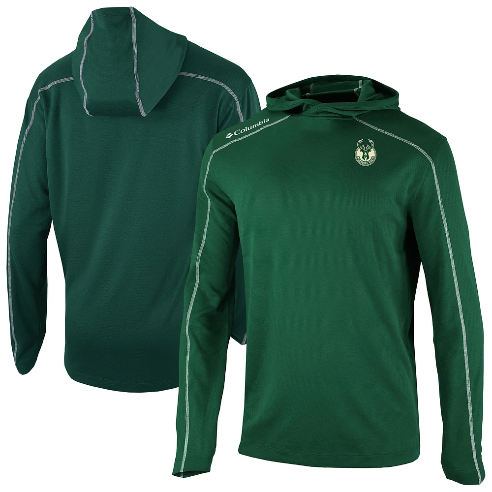 Men's Columbia Hunter Green Milwaukee Bucks Omni-Wick Shotgun Pullover Hoodie