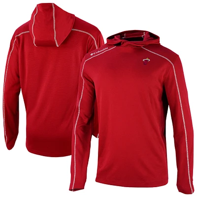 Men's Columbia Red Miami Heat Omni-Wick Shotgun Pullover Hoodie