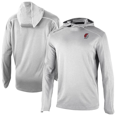 Men's Columbia Gray Portland Trail Blazers Omni-Wick Shotgun Pullover Hoodie