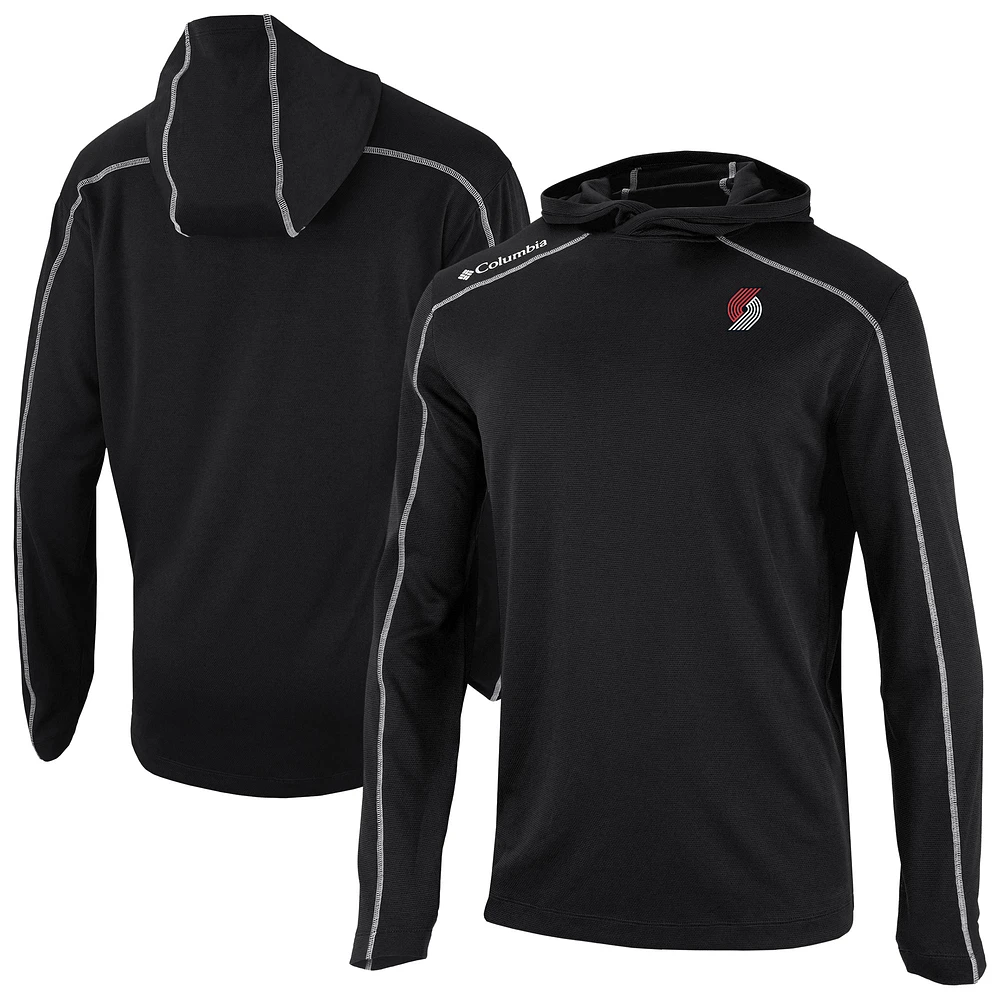 Men's Columbia Black Portland Trail Blazers Omni-Wick Shotgun Pullover Hoodie