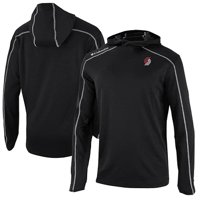 Men's Columbia Black Portland Trail Blazers Omni-Wick Shotgun Pullover Hoodie