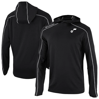Men's Columbia Black Utah Jazz Omni-Wick Shotgun Pullover Hoodie