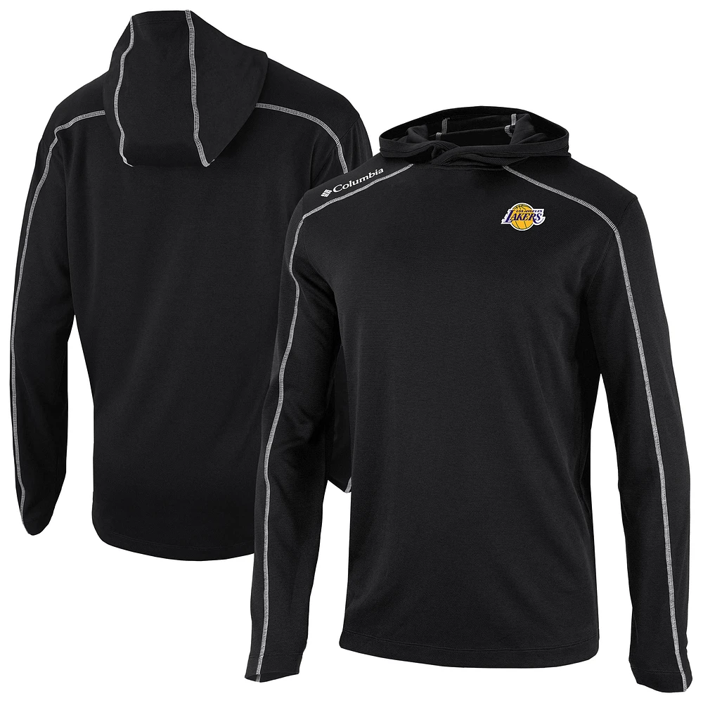 Men's Columbia Black Los Angeles Lakers Omni-Wick Shotgun Pullover Hoodie