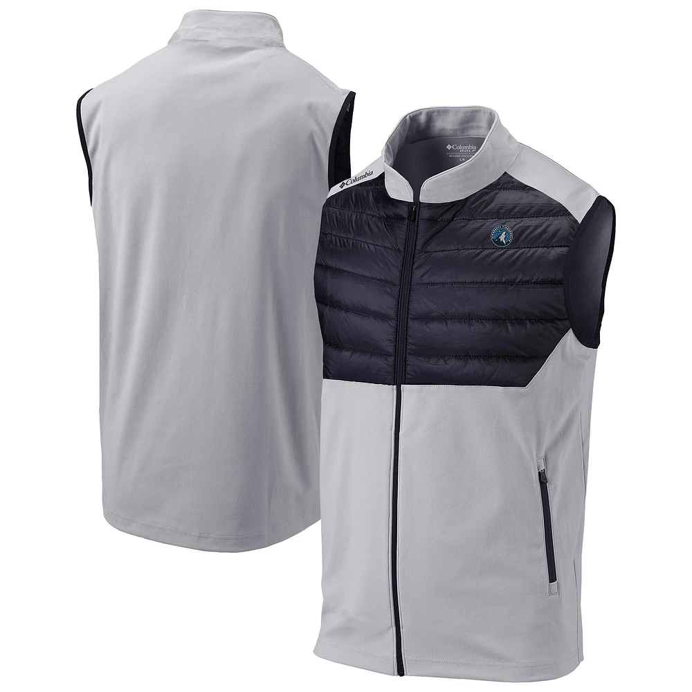 Men's Columbia Gray Minnesota Timberwolves Omni-Wick The Element Full-Zip Vest
