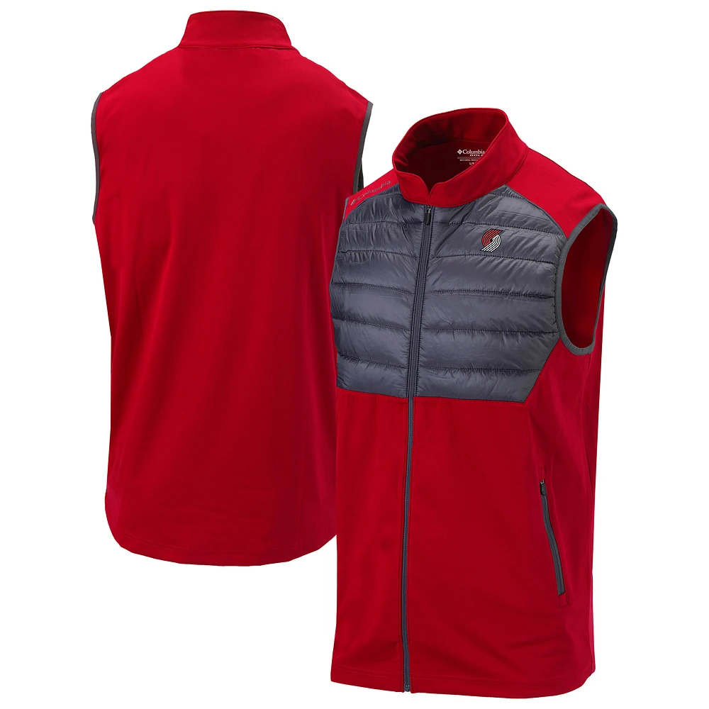 Men's Columbia Red Portland Trail Blazers Omni-Wick The Element Full-Zip Vest