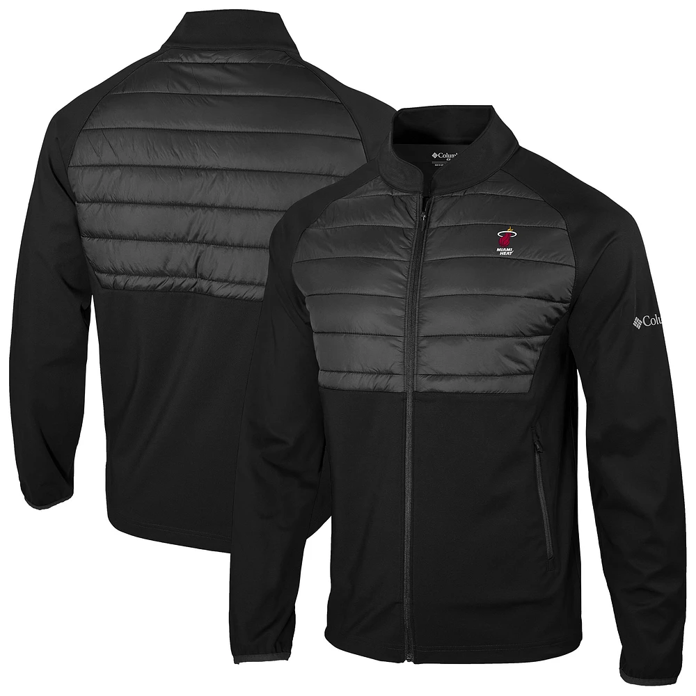 Men's Columbia Black Miami Heat Omni-Wick The Element Full-Zip Jacket