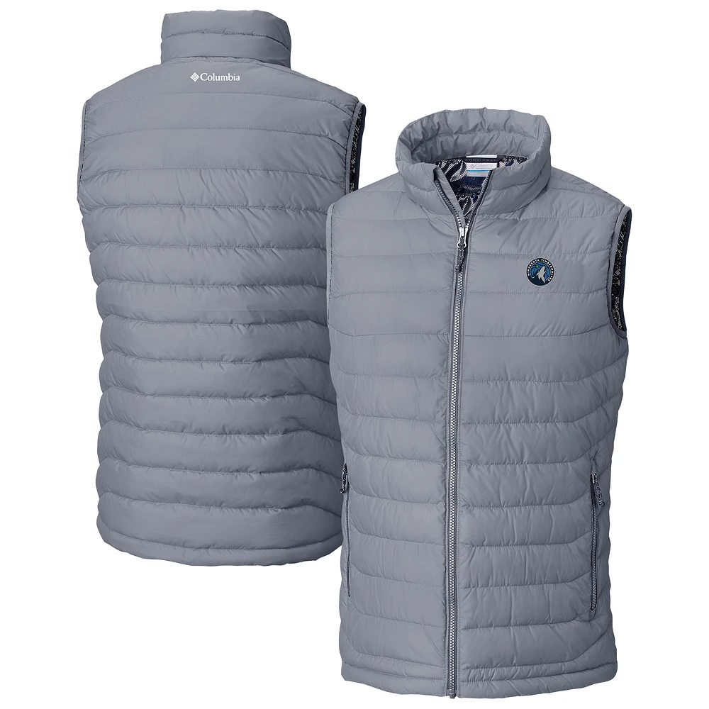 Men's Columbia Gray Minnesota Timberwolves Powder Lite Omni-Heat Reflective Full-Zip Vest