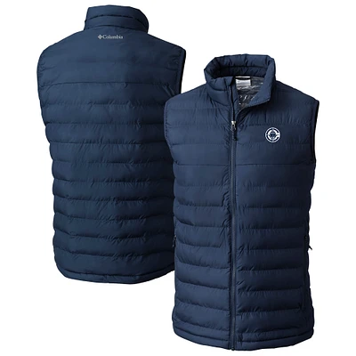 Men's Columbia Navy LA Clippers Powder Lite Omni-Heat Reflective Full-Zip Vest