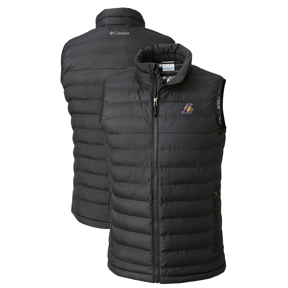 Men's Columbia Black Los Angeles Lakers Powder Lite Omni-Heat Reflective Full-Zip Vest