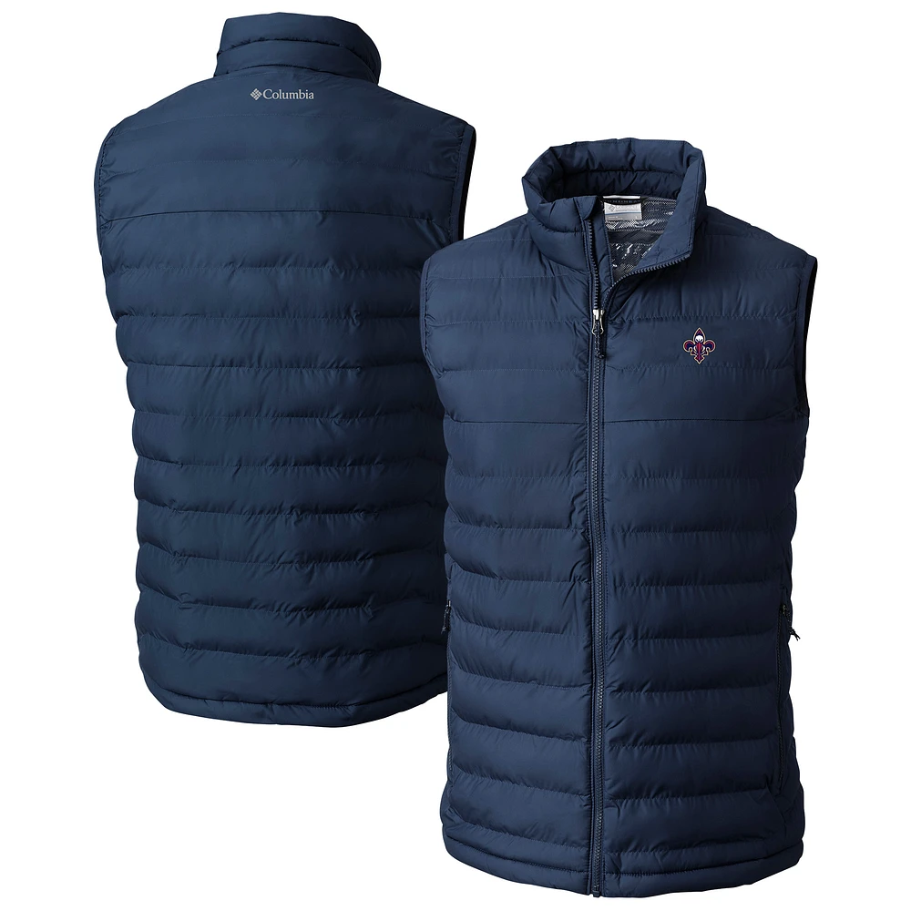 Men's Columbia Navy New Orleans Pelicans Powder Lite Omni-Heat Reflective Full-Zip Vest
