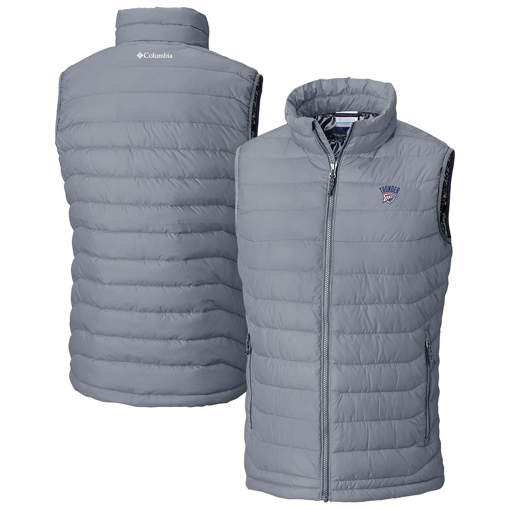 Men's Columbia Gray Oklahoma City Thunder Powder Lite Omni-Heat Reflective Full-Zip Vest
