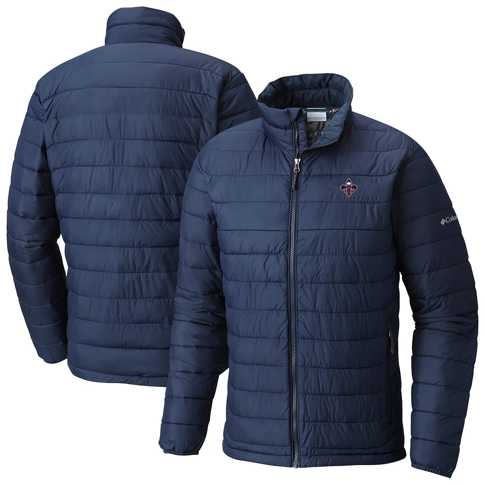 Men's Columbia Navy New Orleans Pelicans Powder Lite Omni-Heat Reflective Full-Zip Jacket