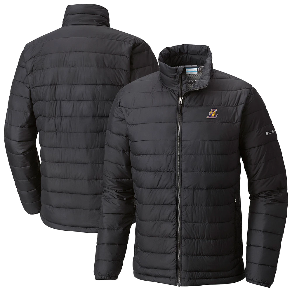 Men's Columbia Black Los Angeles Lakers Powder Lite Omni-Heat Reflective Full-Zip Jacket
