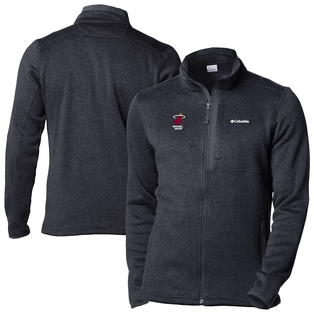 Men's Columbia Black Miami Heat Sweater Weather Full-Zip Jacket