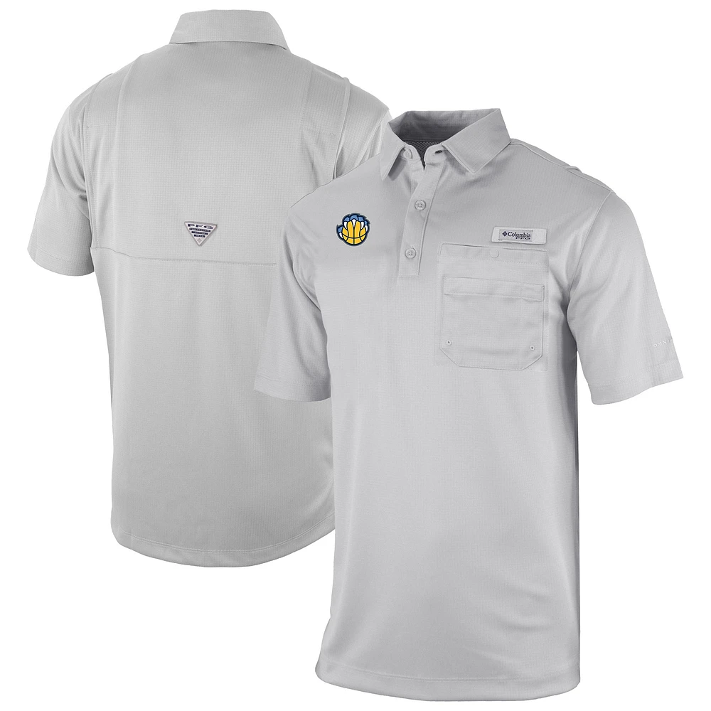 Men's Columbia Gray Memphis Grizzlies Omni-Wick Flycaster Pocket Polo