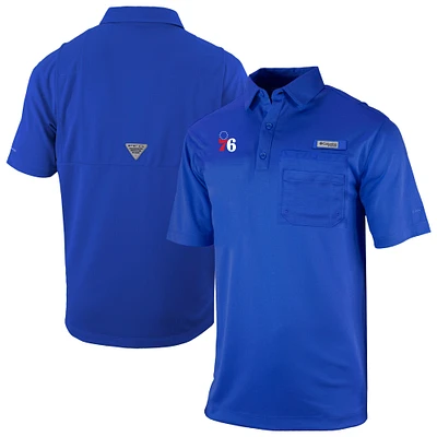 Men's Columbia Royal Philadelphia 76ers Omni-Wick Flycaster Pocket Polo
