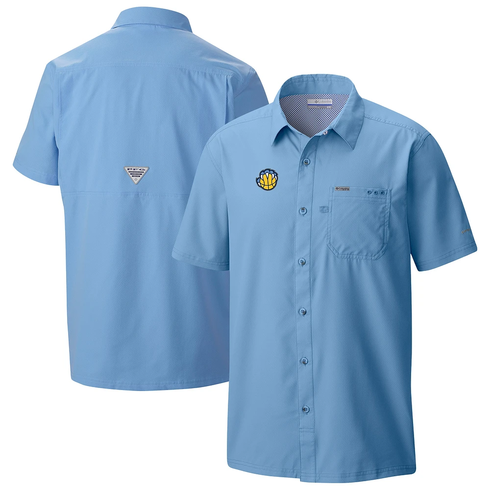 Men's Columbia Light Blue Memphis Grizzlies Slack Tide Camp Button-Up Shirt