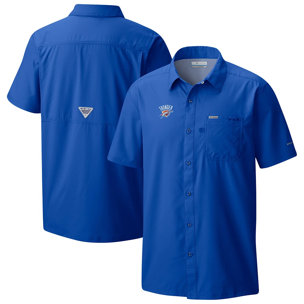Men's Columbia Blue Oklahoma City Thunder Slack Tide Camp Button-Up Shirt