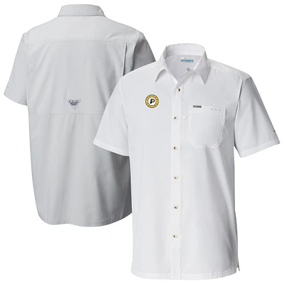 Men's Columbia White Indiana Pacers Slack Tide Camp Button-Up Shirt