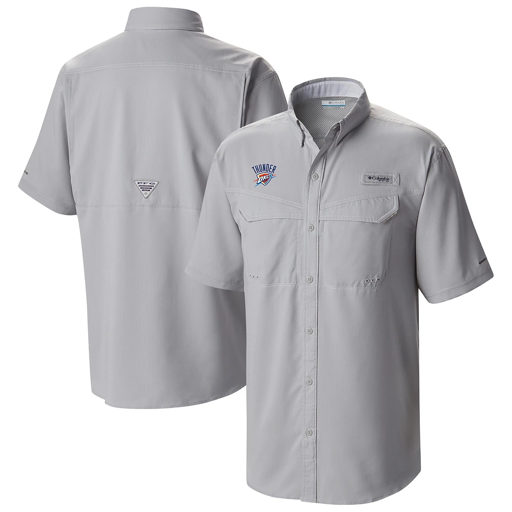 Men's Columbia Gray Oklahoma City Thunder Omni-Wick Low Drag Offshore Button-Up Shirt