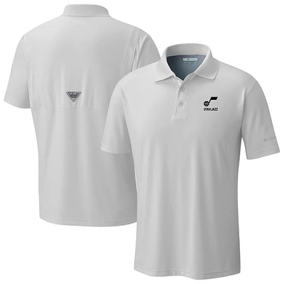 Men's Columbia White Utah Jazz Low Drag Offshore Polo