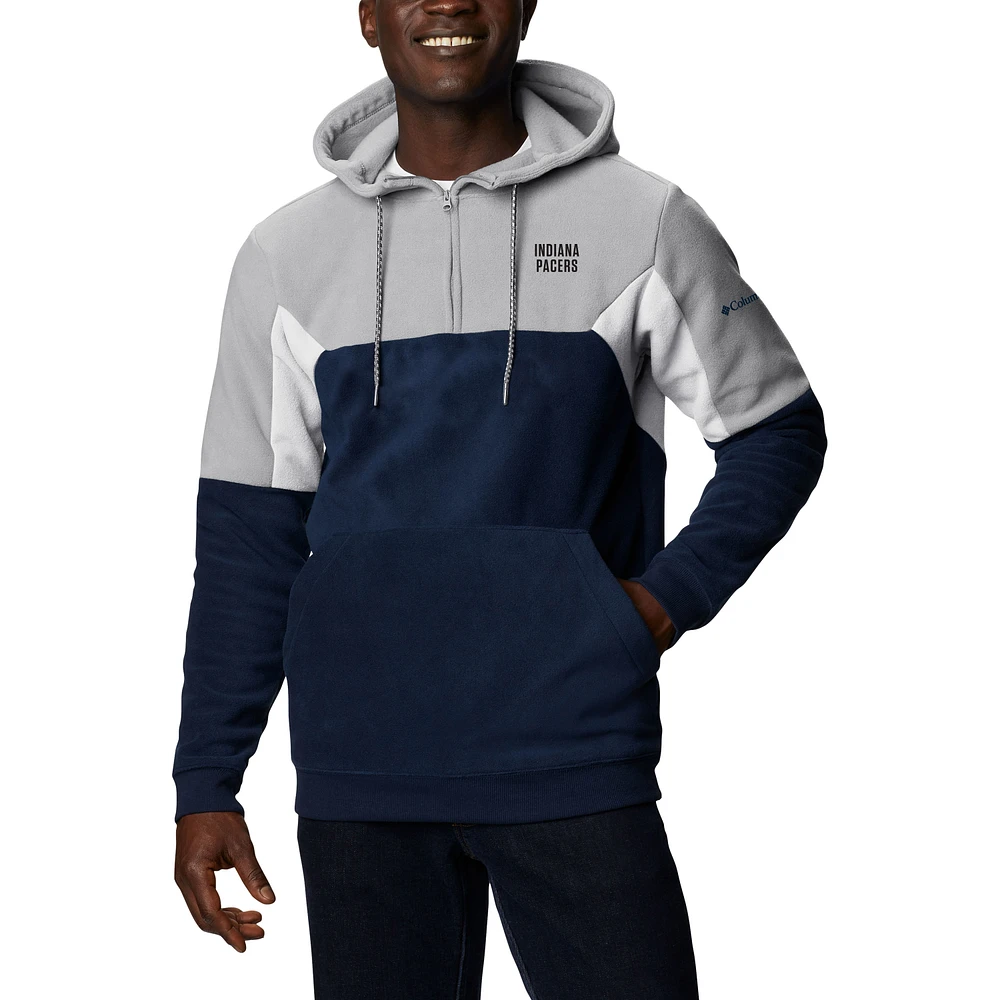 Men's Columbia Navy Indiana Pacers Lodge Quarter-Zip Hoodie