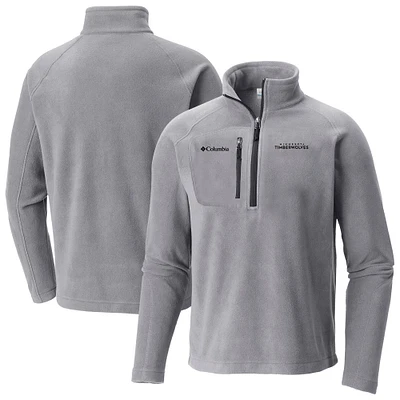 Men's Columbia Gray Minnesota Timberwolves Fast Trek III Half-Zip Fleece Pullover
