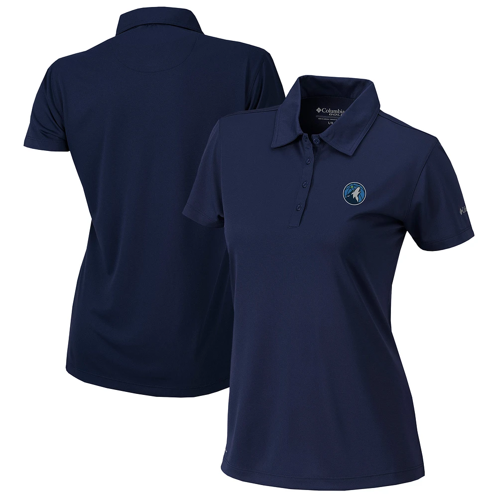 Women's Columbia Navy Minnesota Timberwolves Omni-Wick Birdie Polo