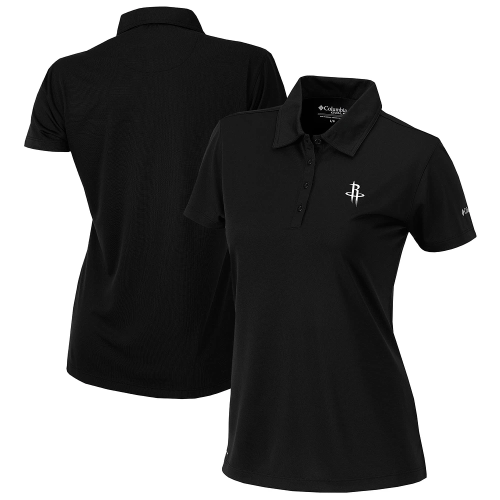 Women's Columbia Black Houston Rockets Omni-Wick Birdie Polo
