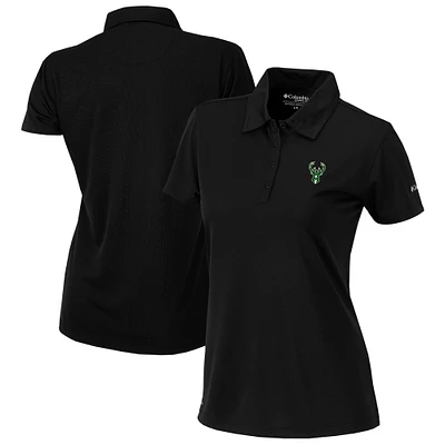 Women's Columbia Black Milwaukee Bucks Omni-Wick Birdie Polo