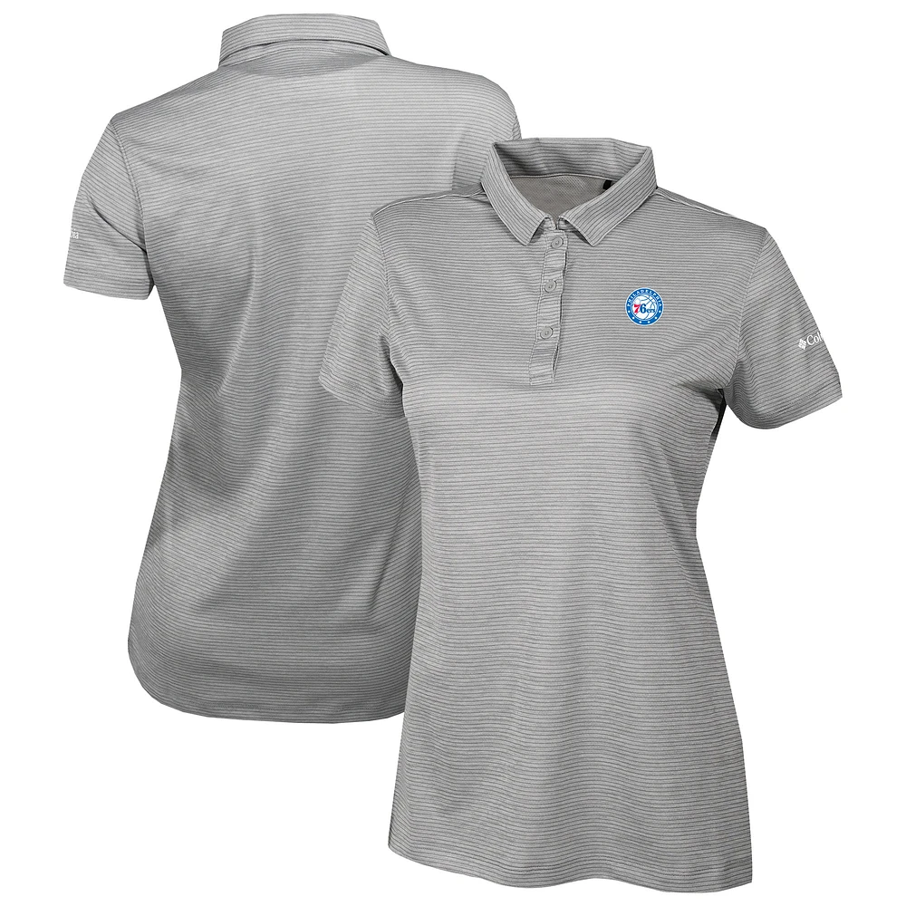 Women's Columbia Gray Philadelphia 76ers Omni-Wick Set II Polo