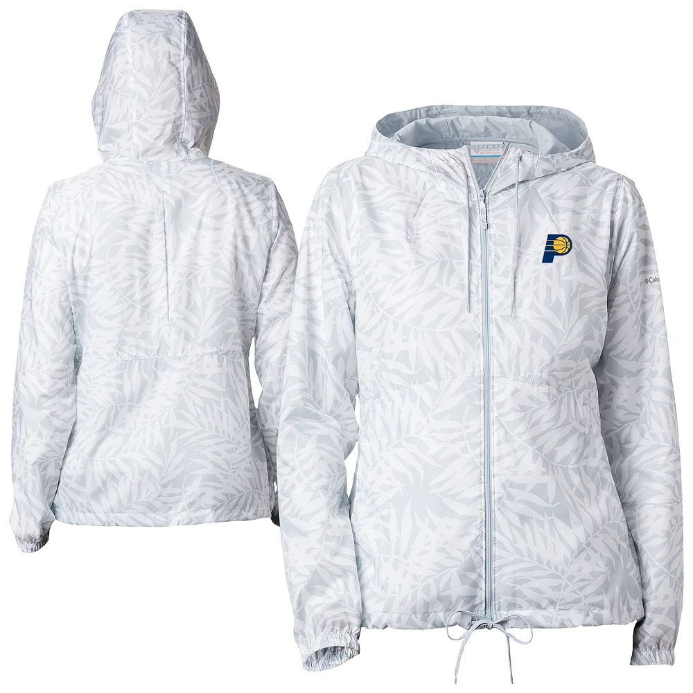 Women's Columbia White Indiana Pacers Flash Forward Full-Zip Windbreaker Jacket