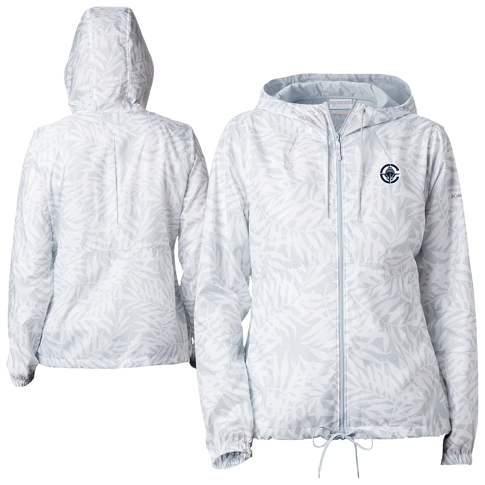 Women's Columbia White LA Clippers Flash Forward Full-Zip Windbreaker Jacket