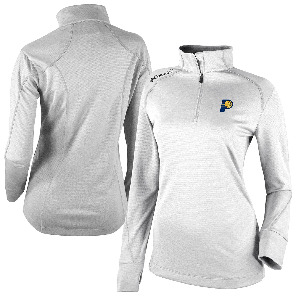 Women's Columbia White Indiana Pacers Omni-Wick Shotgun Quarter-Zip 2.0 Pullover
