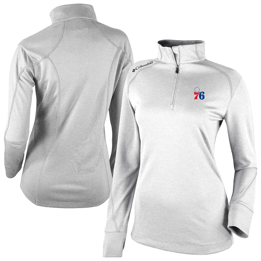 Women's Columbia Philadelphia 76ers Omni-Wick Shotgun Quarter-Zip 2.0 Pullover