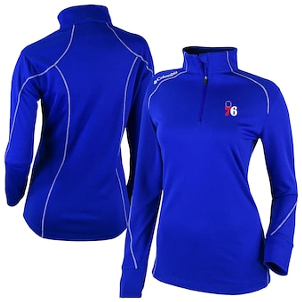 Women's Columbia Philadelphia 76ers Omni-Wick Shotgun Quarter-Zip 2.0 Pullover