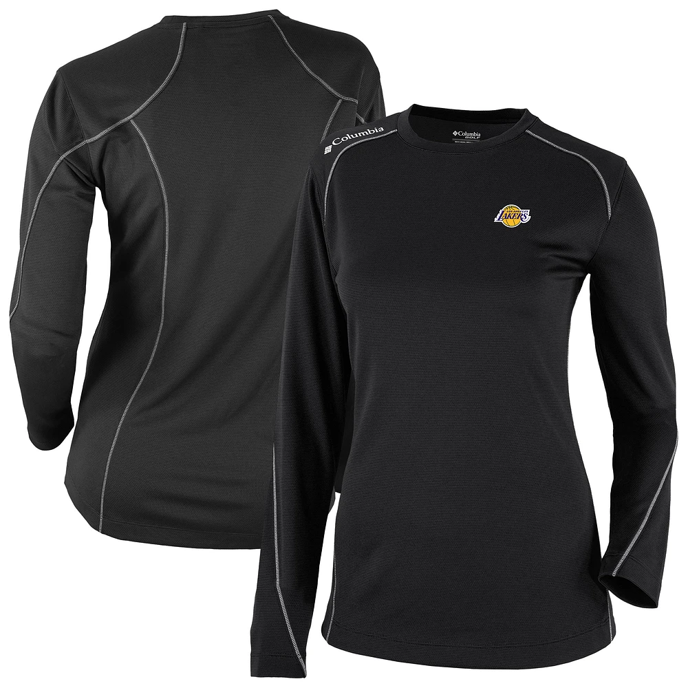 Men's Columbia Black Los Angeles Lakers Omni-Wick Shotgun Long Sleeve Top