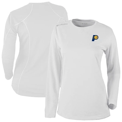 Men's Columbia White Indiana Pacers Omni-Wick Shotgun Long Sleeve Top