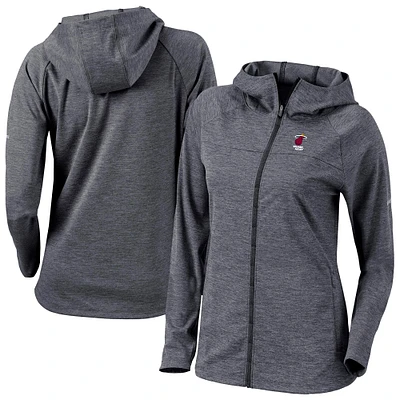 Women's Columbia Black Miami Heat Omni-Wick Half Shot Full-Zip Hoodie