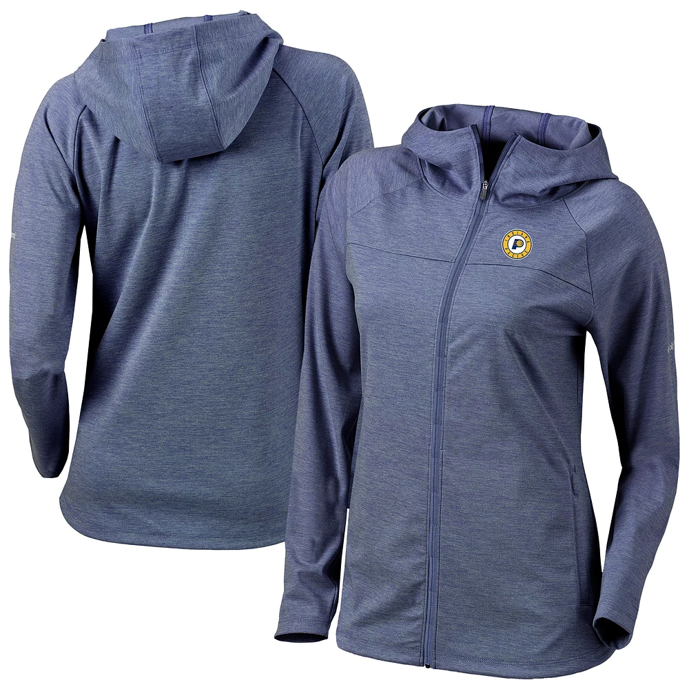 Women's Columbia Navy Indiana Pacers Omni-Wick Half Shot Full-Zip Hoodie