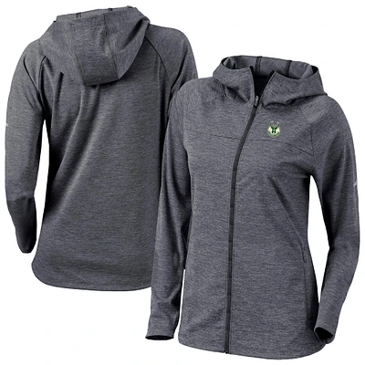 Women's Columbia Black Milwaukee Bucks Omni-Wick Half Shot Full-Zip Hoodie