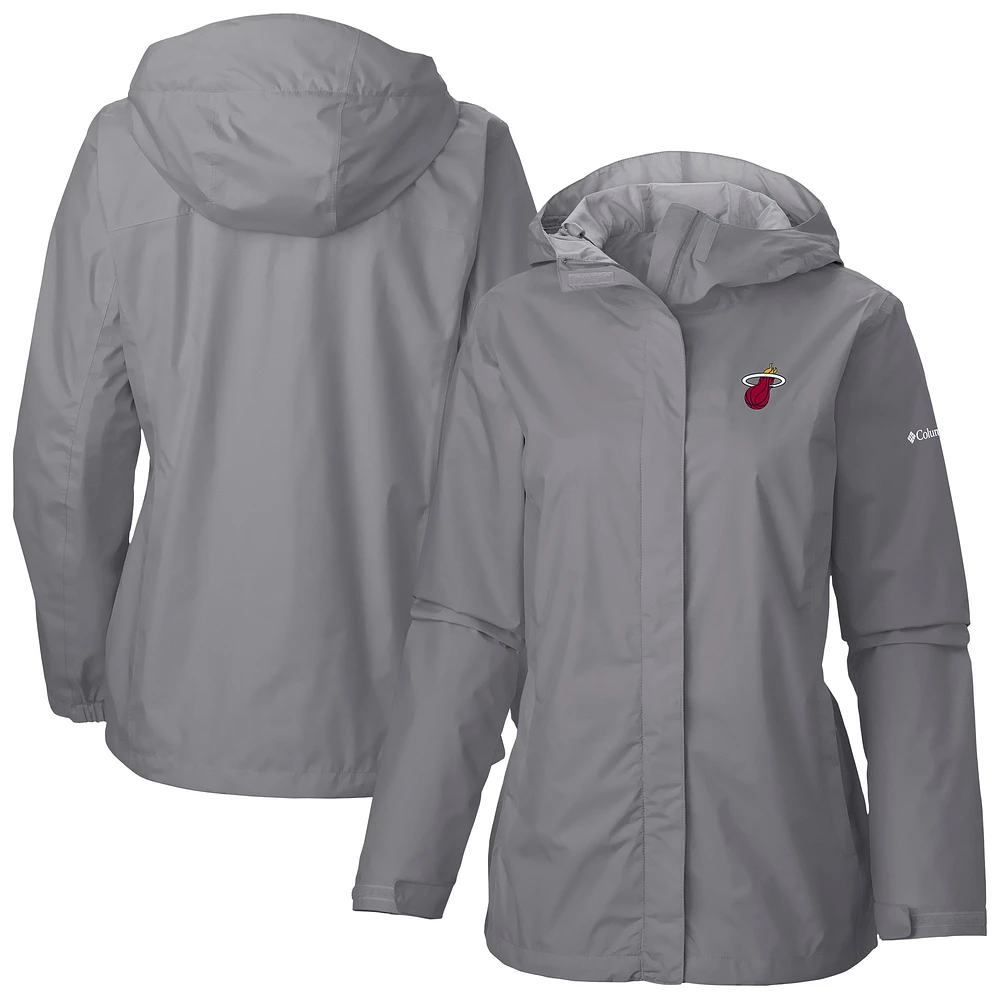 Women's Columbia Gray Miami Heat Arcadia Full-Zip Rain Jacket