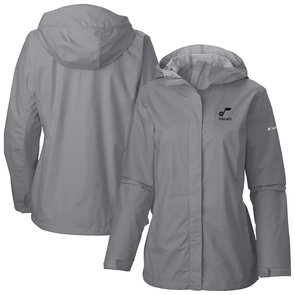 Women's Columbia Gray Utah Jazz Arcadia Full-Zip Rain Jacket