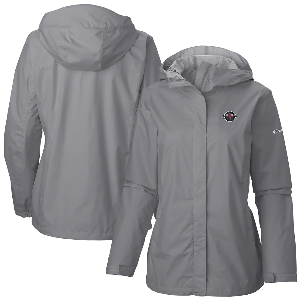 Women's Columbia Gray Houston Rockets Arcadia Full-Zip Rain Jacket