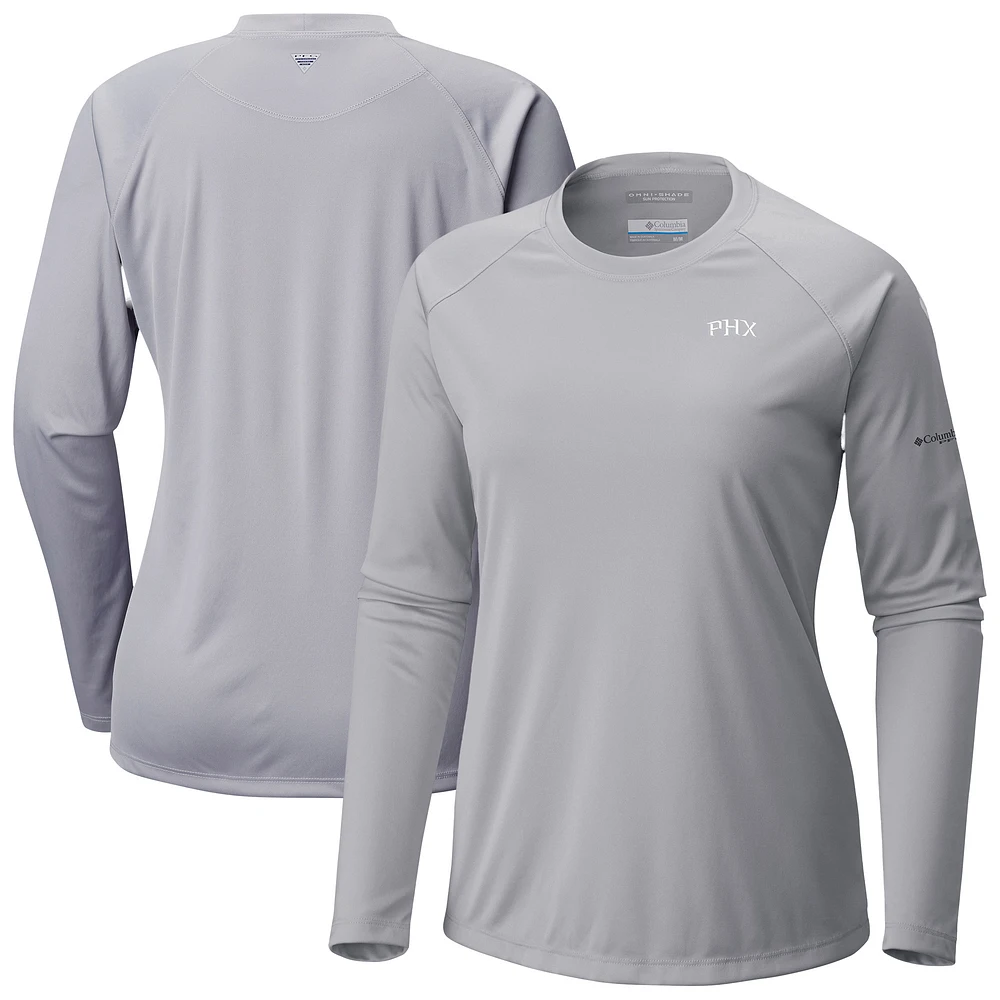 Women's Columbia Gray Phoenix Suns Tidal Long Sleeve T-Shirt